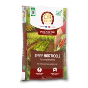 Terreau horticole sans tourbe toutes plantations 35L Or Brun