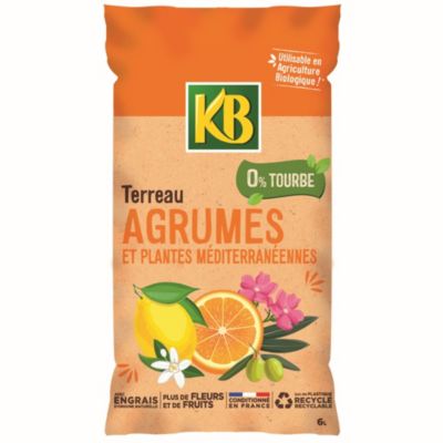 Terreau pour agrumes et plantes méditerranéennes sans tourbe 6 L KB