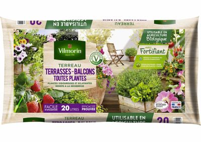 Terreau Terrasses et Balcons - 20 L - Vilmorin