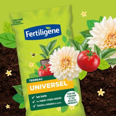 Terreau universel sans tourbe 60L Fertiligène