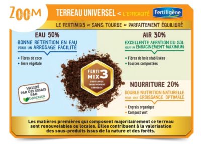 Terreau universel toutes plantes intérieur et extérieur Fertiligène 50L