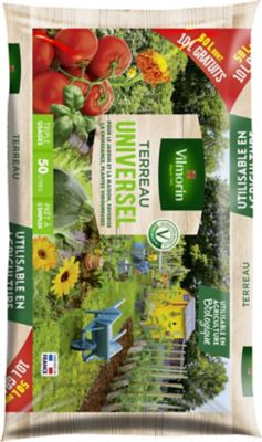 Terreau Universel Vilmorin 5 L - Complet Équilibré Pour Fleurs Légumes Plantes D'Intérieur & Extérieur