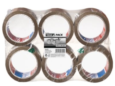 TESA Ruban adhésif d'emballage carton - Lot de 6 - 66m x 50mm - Marron