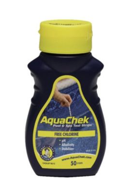 Testeur AQUACHEK Jaune 4 en 1 50 bandelettes - Chlore pH alcalinité acide cyanurique 511242A