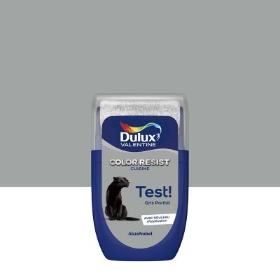 Testeur de peinture Color Resist cuisine Dulux Valentine mat gris parfait 30ml