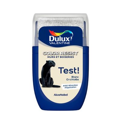 Testeur de peinture Color Resist murs et boiseries Dulux Valentine mat blanc orchidée 30ml
