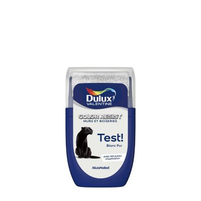 Testeur de peinture Color Resist murs et boiseries Dulux Valentine mat blanc pur 30ml