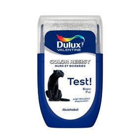 Testeur de peinture Color Resist murs et boiseries Dulux Valentine mat blanc pur 30ml