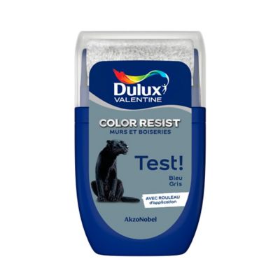 Peinture Dulux Valentine Color Resist – Bleu Verre – 0,5L – Lessivable Mat – Mur Boiseries