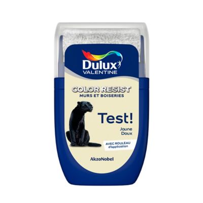 Testeur de peinture Color Resist murs et boiseries Dulux Valentine mat jaune doux 30ml