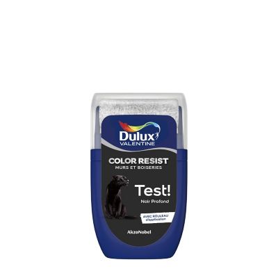 Testeur de peinture Color Resist murs et boiseries Dulux Valentine mat noir profond 30ml