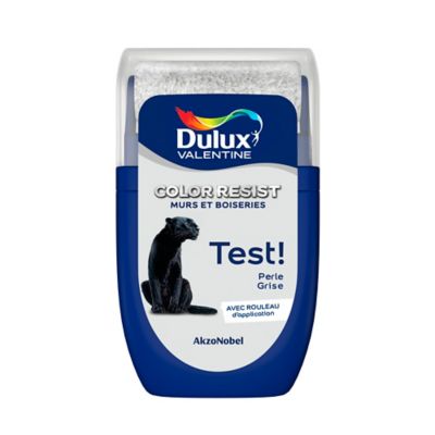 Testeur de peinture Color Resist murs et boiseries Dulux Valentine mat perle grise 30ml