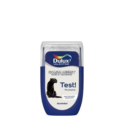 Testeur de peinture Color Resist murs et boiseries Dulux Valentine mat porcelaine 30ml