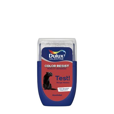 Testeur de peinture Color Resist murs et boiseries Dulux Valentine mat rouge absolu 30ml