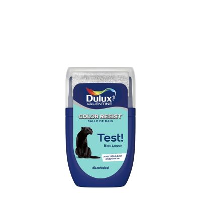 Testeur de peinture Color Resist salle de bains Dulux Valentine satin bleu lagon 30ml