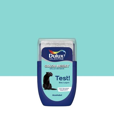 Testeur de peinture Color Resist salle de bains Dulux Valentine satin bleu lagon 30ml