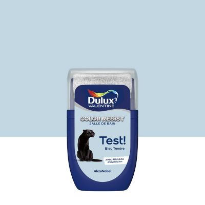 Testeur de peinture Color Resist salle de bains Dulux Valentine satin bleu tendre 30ml