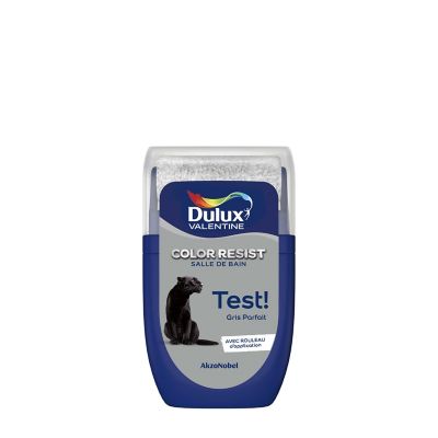 Testeur de peinture Color Resist salle de bains Dulux Valentine satin gris parfait 30ml