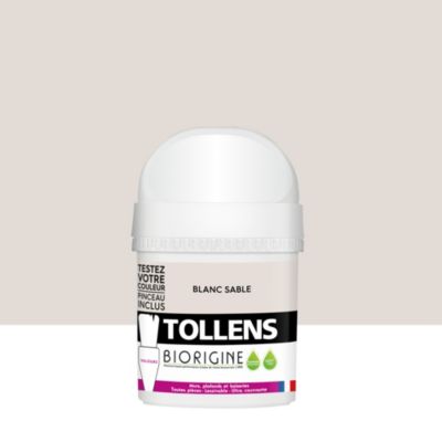 Testeur de peinture murs et plafonds Biorigine Tollens velours blanc sable 50ml