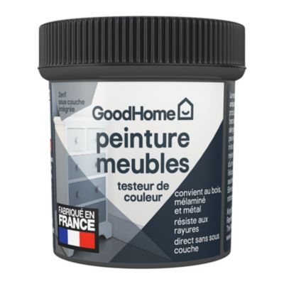 Testeur de peinture pour meubles bois, mélaminé et métal GoodHome mat gris Meriden 80ml