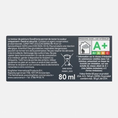 Testeur de peinture pour meubles bois, mélaminé et métal GoodHome mat gris Meriden 80ml