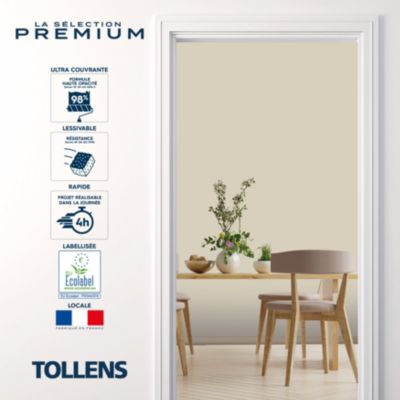 Testeur peinture beige crème velours Tollens Premium 50 ml