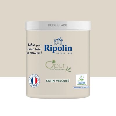 Testeur peinture beige glaise satin velouté Ripolin O'Pur 75 ml