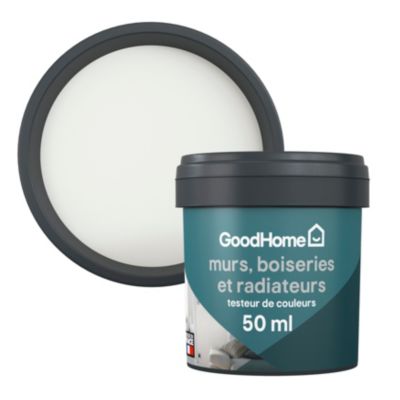 Testeur peinture blanc alberta satin GoodHome Premium 50 ml