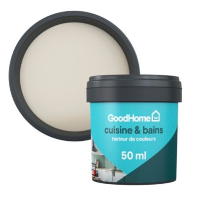 Testeur peinture cuisine et salle de bains beige cancún satin GoodHome 50 ml