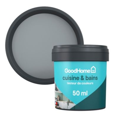 Testeur peinture cuisine et salle de bains gris delaware satin GoodHome 50 ml