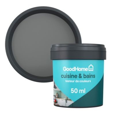 Testeur peinture cuisine et salle de bains gris hamilton satin GoodHome 50 ml