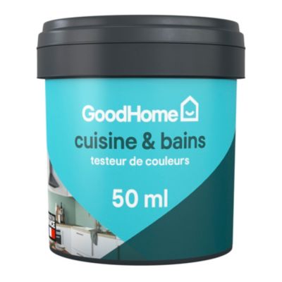Testeur peinture cuisine et salle de bains gris princeton satin GoodHome 50 ml