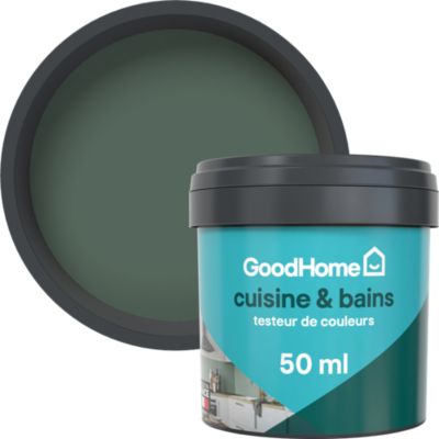 Testeur peinture cuisine et salle de bains vert ballina satin GoodHome 50 ml