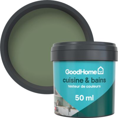 Testeur peinture cuisine et salle de bains vert edenbery satin GoodHome 50 ml