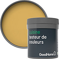 Testeur peinture cuisine GoodHome jaune Chueca mat 50ml