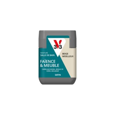 Testeur peinture de rénovation faïence et meuble de salle de bain V33 beige moelleux satin 75ml