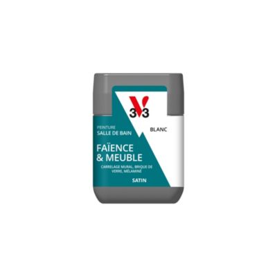 Testeur peinture de rénovation faïence et meuble de salle de bain V33 blanc satin 75ml