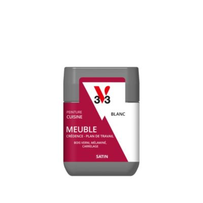 Testeur peinture de rénovation meuble cuisine V33 blanc satin 75ml
