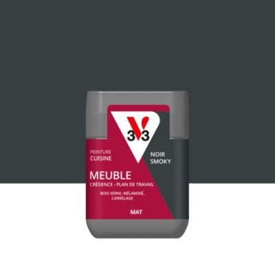 Testeur peinture de rénovation meuble cuisine V33 noir smoky mat 75ml