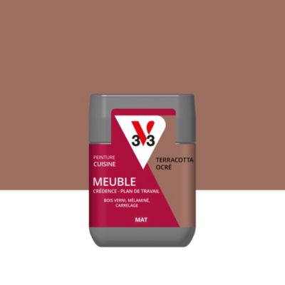 Testeur peinture de rénovation meuble cuisine V33 terracotta ocré mat 75ml
