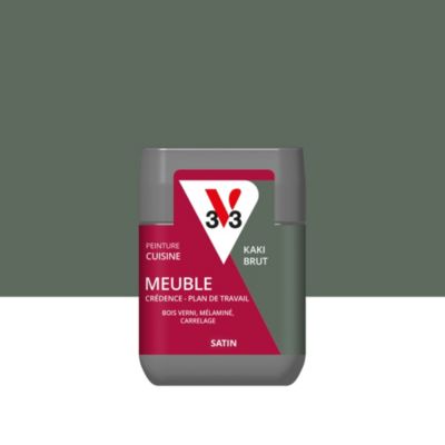 Testeur peinture de rénovation meuble cuisine V33 vert kaki brut 75ml