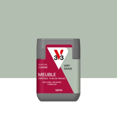 Testeur peinture de rénovation meuble cuisine V33 vert sauge satin 75ml