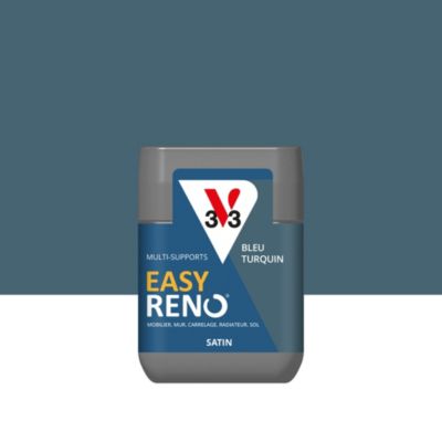 Testeur peinture de rénovation multi-supports V33 Easy Reno bleu turquin satin 75ml