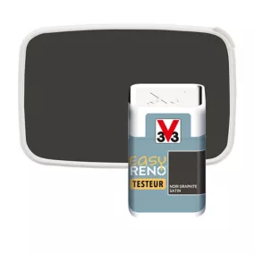 Testeur peinture de rénovation multi-supports V33 Easy Reno noir graphite satin 50ml