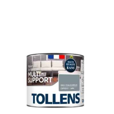 Testeur peinture extérieure multi-supports gris chaleureux satin Tollens 125 ml