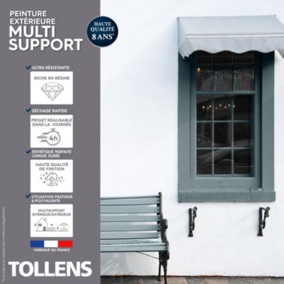 Testeur peinture extérieure multi-supports gris chaleureux satin Tollens 125 ml