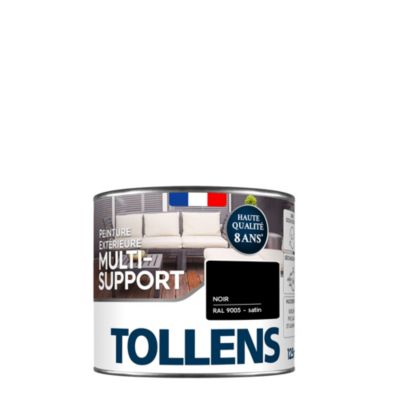 Testeur peinture extérieure multi-supports noir RAL 9005 satin Tollens 125 ml