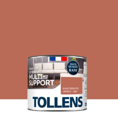 Testeur peinture extérieure multi-supports rouge terracotta satin Tollens 125 ml