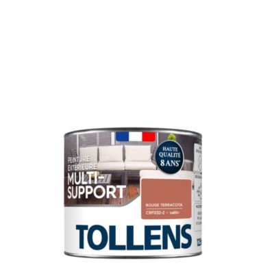 Testeur peinture extérieure multi-supports rouge terracotta satin Tollens 125 ml