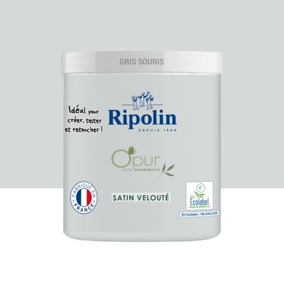 Testeur peinture gris souris satin velouté Ripolin O'pur 75 ml